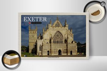 Panneau en bois villes Cathédrale d'Exeter Saint Pierre 30x20cm 2