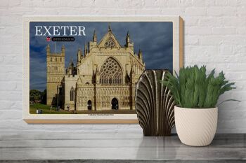 Panneau en bois villes Cathédrale d'Exeter Saint Pierre 30x20cm 3