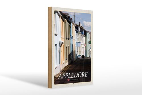 Holzschild Städte England Appledore Town Street 20x30cm