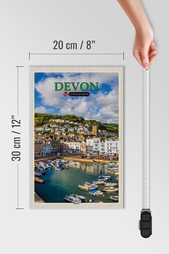 Panneau en bois villes Devon Royaume-Uni Port 20x30cm 4
