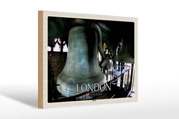 Panneau en bois villes Londres Royaume-Uni Angleterre Big Ben 30x20cm 1