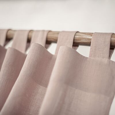 Pale Pink Linen Tab Top curtain - W140 x L229 cm
