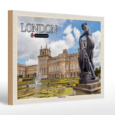 Cartel de madera ciudades Londres Inglaterra Palacio de Blenheim 30x20cm