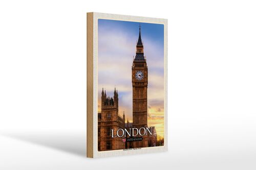 Holzschild Städte London Elizabeth Tower Big Ben 20x30cm