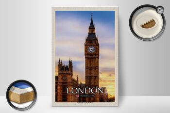 Panneau en bois villes Londres Elizabeth Tower Big Ben 20x30cm 2