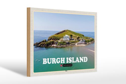Holzschild Städte Burgh Island United Kingdom 30x20cm