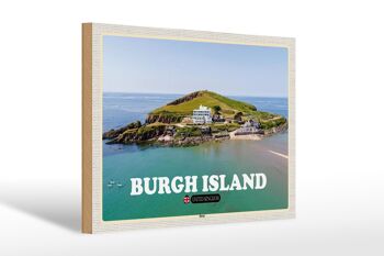 Panneau en bois villes Burgh Island Royaume-Uni 30x20cm 1