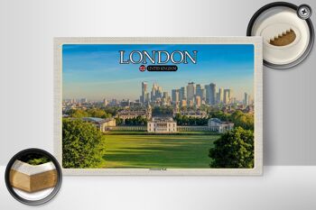 Panneau en bois villes Greenwich Park Angleterre Londres 30x20cm 2