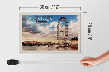 Panneau en bois villes Royaume-Uni Angleterre London Eye 30x20cm 4