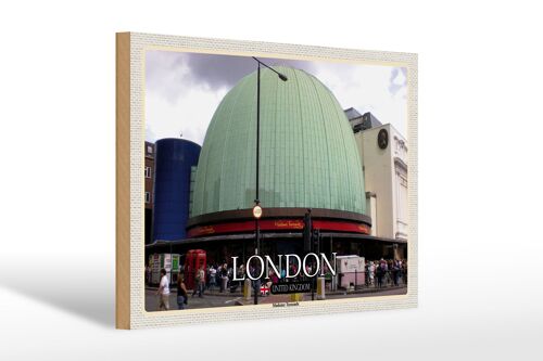 Holzschild Städte London England Madame Tussauds 30x20cm