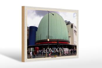 Panneau en bois villes Londres Angleterre Madame Tussauds 30x20cm 1