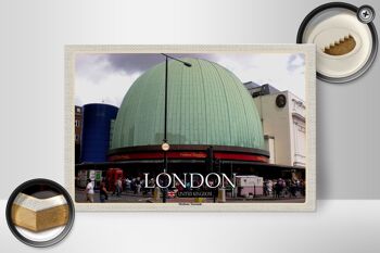 Panneau en bois villes Londres Angleterre Madame Tussauds 30x20cm 2