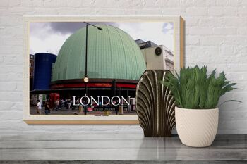 Panneau en bois villes Londres Angleterre Madame Tussauds 30x20cm 3