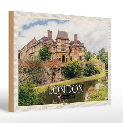 Cartel de madera ciudades Londres Reino Unido Eltham Palace River 30x20cm