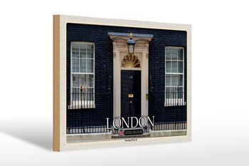 Panneau en bois villes Angleterre Royaume-Uni Downing Street 10 30x20cm 1