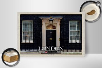 Panneau en bois villes Angleterre Royaume-Uni Downing Street 10 30x20cm 2