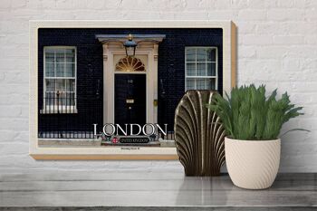 Panneau en bois villes Angleterre Royaume-Uni Downing Street 10 30x20cm 3