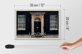 Panneau en bois villes Angleterre Royaume-Uni Downing Street 10 30x20cm 4