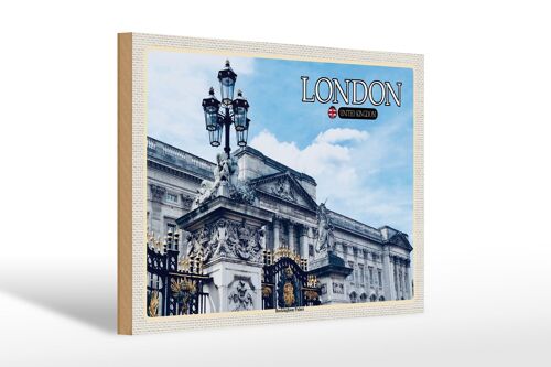Holzschild Städte London England Buckingham Palace 30x20cm