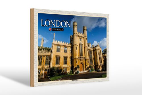 Holzschild Städte London England UK Lambeth Palace 30x20cm