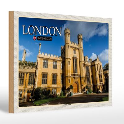 Cartello in legno città Londra Inghilterra Regno Unito Lambeth Palace 30x20 cm