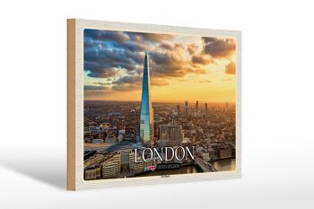 Panneau en bois villes The Shard Londres Angleterre Royaume-Uni 30x20cm 1