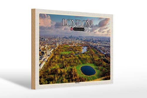 Holzschild Städte London England Hyde Park 30x20cm Geschenk