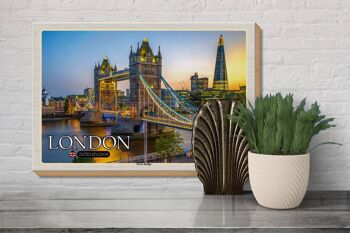 Panneau en bois villes Tower Bridge Londres Royaume-Uni Angleterre 30x20cm 3