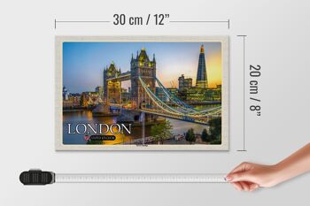 Panneau en bois villes Tower Bridge Londres Royaume-Uni Angleterre 30x20cm 4