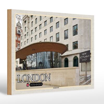 Holzschild Städte London Scotland Yard UK 30x20cm Geschenke