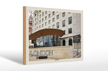 Panneau en bois Villes Londres Scotland Yard UK 30x20cm Cadeaux 1