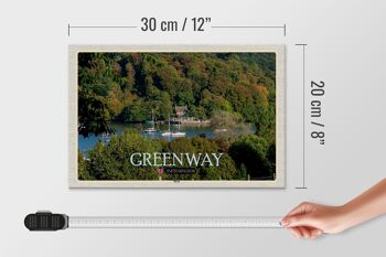 Panneau en bois villes Greenway River UK Angleterre 30x20cm 4