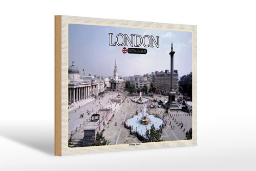 Holzschild Städte Trafalgar Square London UK 30x20cm