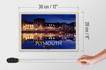 Panneau en bois villes Plymouth Harbour Angleterre Royaume-Uni 30x20cm 4
