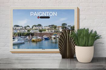 Panneau en bois villes Paignton Harbour UK Angleterre 30x20cm 3