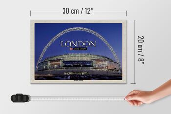 Panneau en bois villes Wembley Stadium Londres Angleterre 30x20cm 4