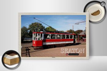 Panneau en bois villes Seaton Tramway UK Angleterre 30x20cm 2