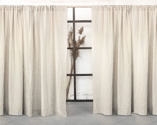 Natural Light Linen curtain with rod pocket, 140x274 cm
