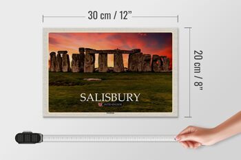 Panneau en bois villes Salisbury Stonchenge Angleterre Royaume-Uni 30x20cm 4