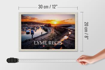 Panneau en bois villes Lyme Regis Harbour Enlgand UK 30x20cm 4