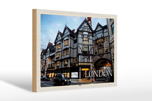 Holzschild Städte Soho London United Kingdom 30x20cm