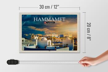 Panneau en bois voyage Hammamet Tunisie vacances soleil 30x20cm 4