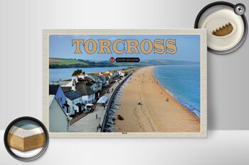 Panneau en bois villes Torcross Beach Angleterre Royaume-Uni 30x20cm 2