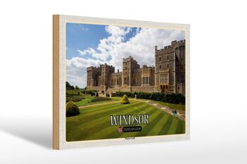 Panneau en bois villes Angleterre Royaume-Uni Château de Windsor 30x20cm 1