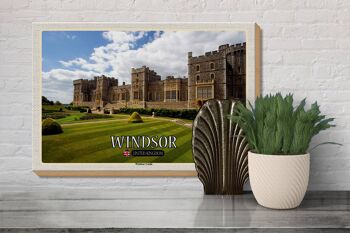 Panneau en bois villes Angleterre Royaume-Uni Château de Windsor 30x20cm 3