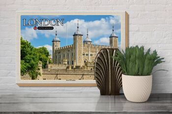 Panneau en bois villes Tour de Londres Royaume-Uni 30x20cm 3