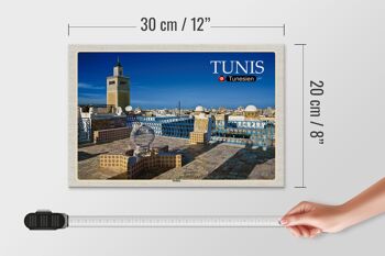 Panneau en bois voyage Tunis Tunisie Médina Mosquée 30x20cm 4