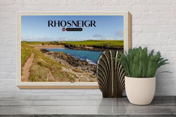 Panneau en bois villes Rhosneiger Beach Angleterre Royaume-Uni 30x20cm 3