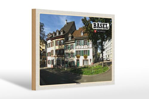 Holzschild Reise Basel Schweiz Kleinbasel Stadt 30x20cm