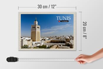 Panneau en bois voyage Tunisie Mosquée Ez Zitouna 30x20cm 4
